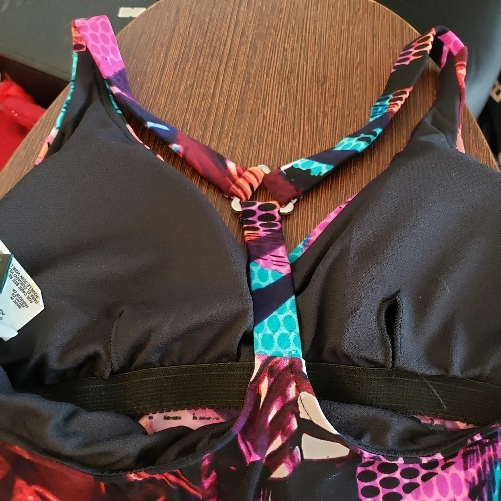 AQUA GREEN COLORFUL RACERBACK TANKINI TOP SIZE SMALL #